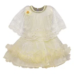 Wish Karo Girls Yellow Floral Embroidered Fit and Flare Dress-picture-20