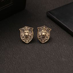 COSA NOSTRAA Men Gold-Toned Lion Shield Collar Tips Accessory Gift Set-image-32