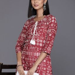 Varanga Geometric Printed Tie-Up Neck Kurta-picture-25