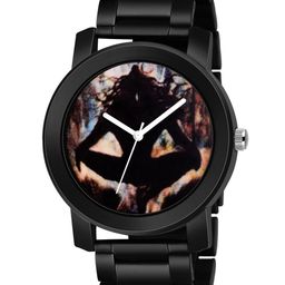SWADESI STUFF Men Black Printed Dial Bracelet Style Straps Analogue Watch metal black 4b-image-34