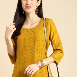 Anouk Round Neck Regular Kurta-picture-22
