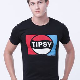 LOCOMOTIVE Men Black Printed Round Neck Cotton T-shirt-image-89