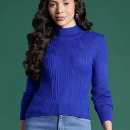 DressBerry High Neck Ribbed Pullover-picture-2