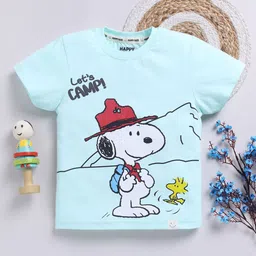 Happy Faces Boys Snoopy Printed Pure Cotton T-shirt-image-82