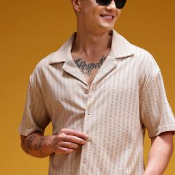 HERE&NOW Men Semi Sheer Relaxed Shirt-picture-14