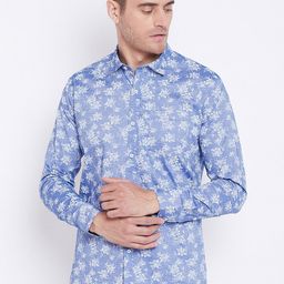 Duke Men Blue & White Regular Fit Printed Casual Shirt-image-42