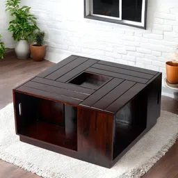 Ikiriya Brown Square Wood Contemporary Coffee Table-image-98