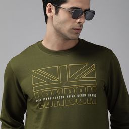 Pepe Jeans Men Olive Green Printed Sweatshirt-image-121