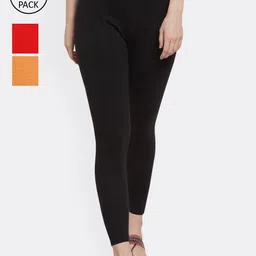 GRACIT Women Pack of 3 Solid Ankle-Length Leggings-picture-12
