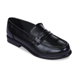 Liberty Men Black Solid Leather Formal Slip-Ons-image-74