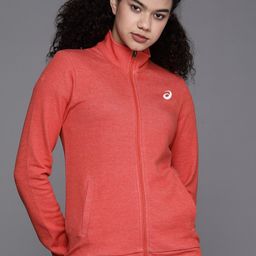 ASICS Women Red Solid Mock-Collar Lightweight Training Sporty Training Jacket-45