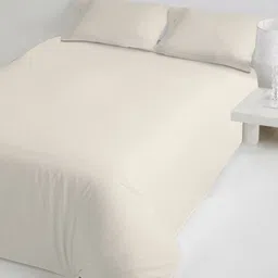 DDecor White Solid Flat 400 TC Cotton Single Bedsheet with 1 Pillow Covers-image-51