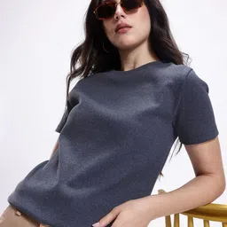 Kook N Keech Solid Ribbed Short Sleeve T-shirt-image-13