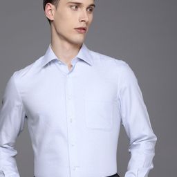 Louis Philippe Pure Cotton Self Design Textured Classic Opaque Formal Shirt-image-18
