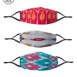 Ariana Pack Of 3 Ikat 3D Printed 7-Ply 5 Layer SSMMS Filter Reusable Protective Outdoor Masks-image-37