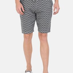 Masculino Latino Men Grey Checked Regular Fit Regular Shorts-image-95
