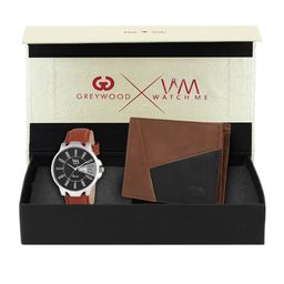 Greywood Men Brown & Black Accessory Gift Set-image-100