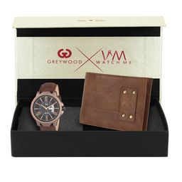 Greywood Men Brown & Black Accessory Gift Set-image-99