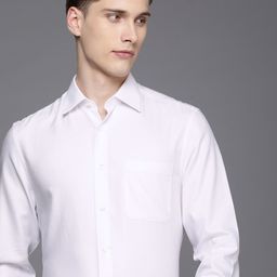 Louis Philippe Pure Cotton Self Design Textured Classic Opaque Formal Shirt-image-36