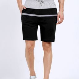 Maniac Men Black Colourblocked Slim Fit Regular Shorts-image-14