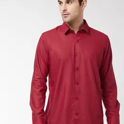 SOJANYA Men Red Classic Regular Fit Solid Casual Shirt-picture-10