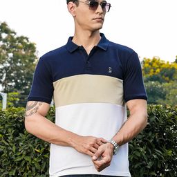 Thomas Scott Colourblocked Polo Collar T-shirt-picture-31
