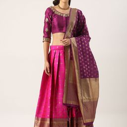 Fabcartz Embroidered Semi-Stitched Lehenga & Unstitched Blouse With Dupatta-picture-9