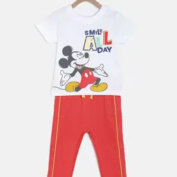 MINI KLUB Boys Red & White Printed T-shirt with Pyjamas-picture-13
