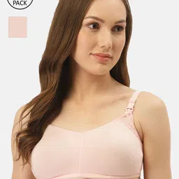 Inner Sense Pack of 2 Pink Organic Cotton Antimicrobial Soft Nursing Sustainable BrasIMBC001A_1A--11
