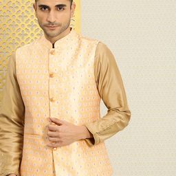 House of Pataudi Woven Design Ethnic Motifs Riwayat Nehru Jacket-picture-11