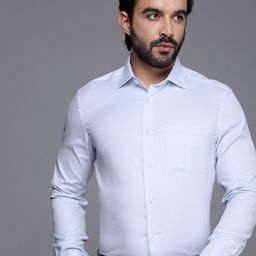 Louis Philippe Classic Fit Pure Cotton Opaque Self Design Formal Shirt-image-34