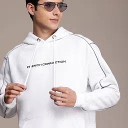 French Connection Minimal Brand Logo Printed Hooded Sweatshirt-picture-30
