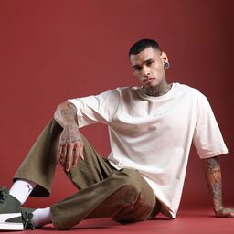 Puma ESS ELEVATED Logo Drop-Shoulder Sleeves Pure Cotton Boxy T-shirt-image-70