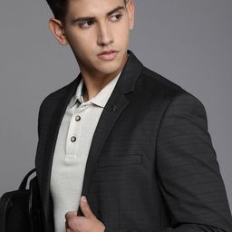 Louis Philippe Men Checked Single-Breasted Slim-Fit Blazer-picture-53