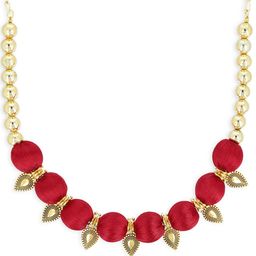 AKSHARA Girls Gold-Plated & Red Alloy Handcrafted Necklace-10