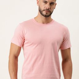ARISE Men Dusty Pink Solid Pure Cotton T-shirt-image-19
