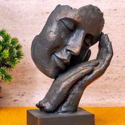 TIED RIBBONS Bronze-Toned Resin Face Statue Showpiece-45