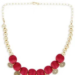 AKSHARA Girls Red Gold-Plated Handcrafted Necklace-image-25