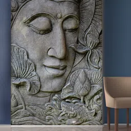 999Store Grey Flowers & Buddha Wall Sticker-picture-46
