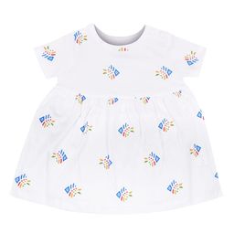 The Flybees Girls White Printed Fit and Flare Dress-image-29