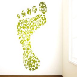 rawpockets Green Carbon Foot Print Wall Sticker-37