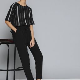 ether Women Black Solid Regular Fit Trousers-image-9