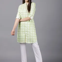 Vishudh Green Checked Tunic-image-78