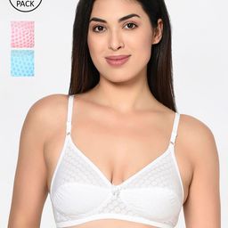 Bodycare Pack Of 3 White & Pink Printed Non-Wired Non Padded Everyday Bra 1560PISKYW-3PCS-picture-13