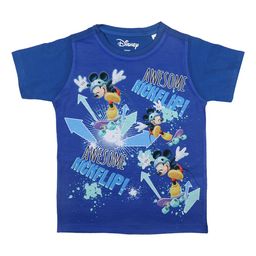 Disney by Wear Your Mind Boys Blue Mickey Mouse Printed Round Neck T-shirt-image-97