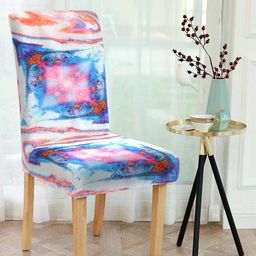 Cortina Set of 6 Blue & Pink Printed Chair Covers-7