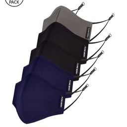 FLYING BERRY Unisex Pack of 5 Solid 3-Ply Reusable Protective Outdoor Masks-78