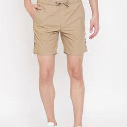 Octave Men Khaki Solid Regular Fit Regular Shorts-image-51