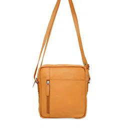 WildHorn Yellow Solid  Genuine Leather Sling Bag-21