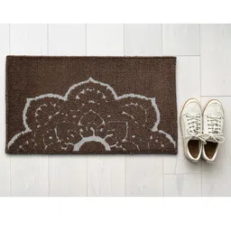 Saral Home Brown Printed Cotton Anti Slip Doormats-image-75